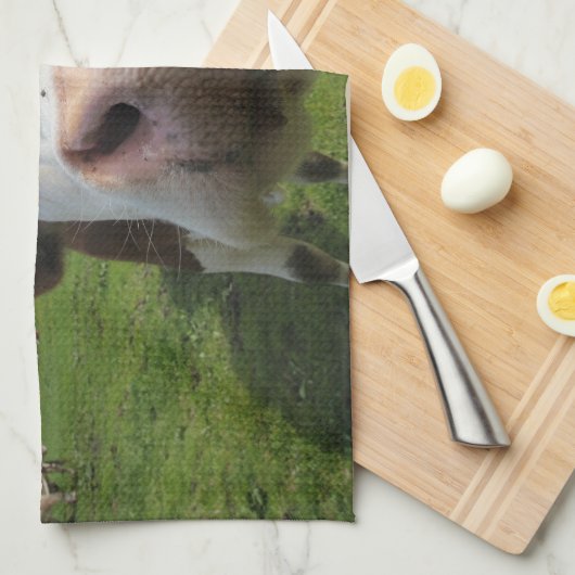 Neugierige Kuh キッチンタオル (四つ折り)