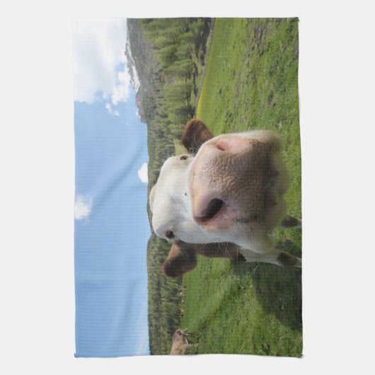 Neugierige Kuh キッチンタオル (縦)