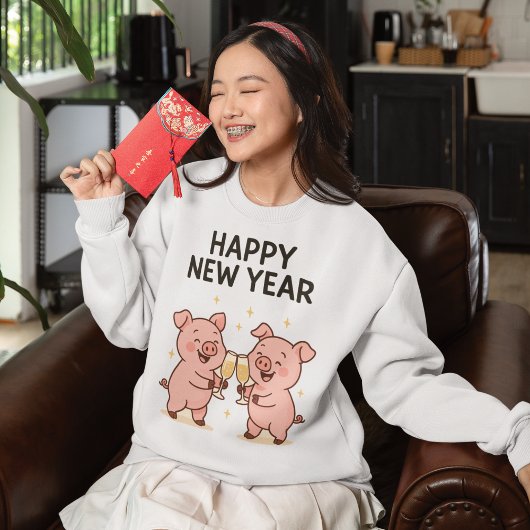 Neujahr Schweinchen Duo Anstoßen トライブレンドＴシャツ