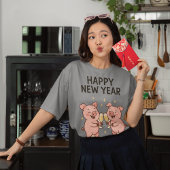 Neujahr Schweinchen Duo Anstoßen トライブレンドＴシャツ