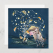 Neujahrskarte mit Pferd und Karotten Feuerwerk  シーズンカード (正面/裏面)