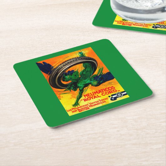 Neumaticosの王室のなコードのヴィンテージPosterEurope スクエアペーパーコースター (アングル)