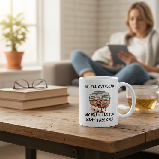 Neural Overload Brain Too Many Tabs Open Funny コーヒーマグカップ