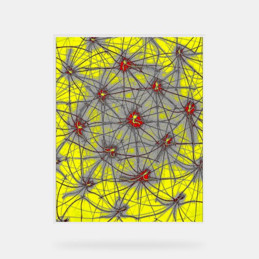 Neural Starburst – Yellow Acrylic Sign アクリルサイン (正面)