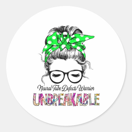 Neural Tube Defects Awareness Ribbon Support Gifts ラウンドシール (正面)