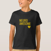 Neuro Awesome Gold Text Neurodiversity Tシャツ (正面)
