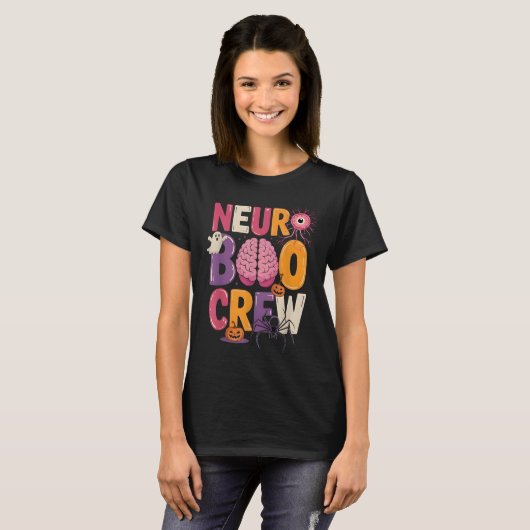 Neuro Boo Crew Halloween Anatomical Brain Anatomy  Tシャツ (正面フル)