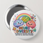Neuro Diversity Funny Pin button 缶バッジ (正面&裏面)