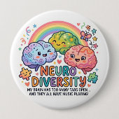 Neuro Diversity Funny Pin button 缶バッジ (正面)