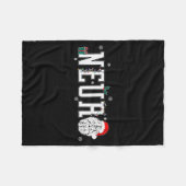 Neuro Nurse Brain Santa Hat Neuroscience Nursing C フリースブランケット (正面(横))