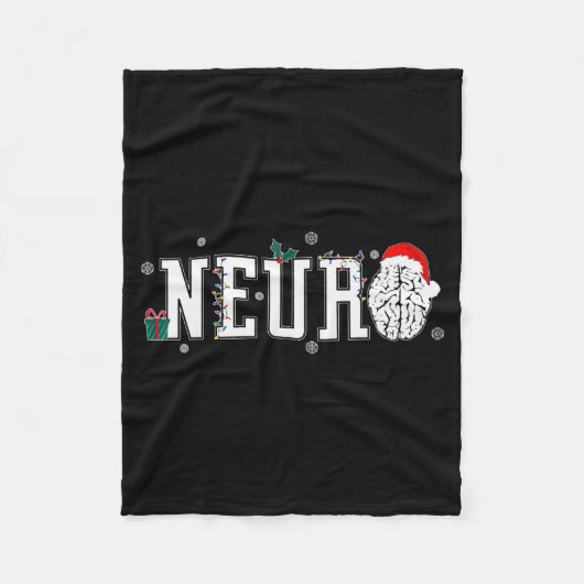 Neuro Nurse Brain Santa Hat Neuroscience Nursing C フリースブランケット (正面)