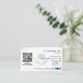 Neuro Rehab Business | Minimalist White 名刺 (スタンド正面)