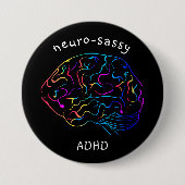 Neuro-sassy ADHDピン 缶バッジ (正面)