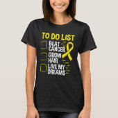 Neuroblastoma Awareness To Do List Yellow Ribbon Tシャツ (正面)