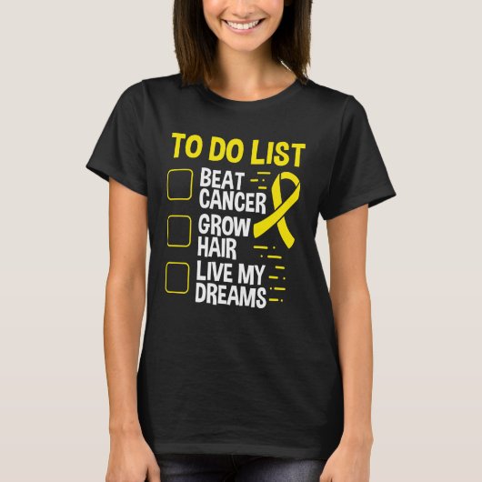 Neuroblastoma Awareness To Do List Yellow Ribbon Tシャツ (正面)