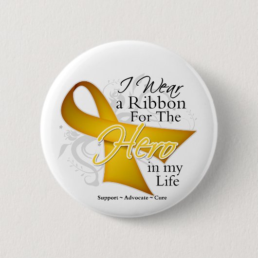 Neuroblastoma Ribbon Hero in My Life 缶バッジ (正面)