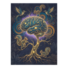 Neurodivergent Brain Tree Poster – Nature Art フォトプリント