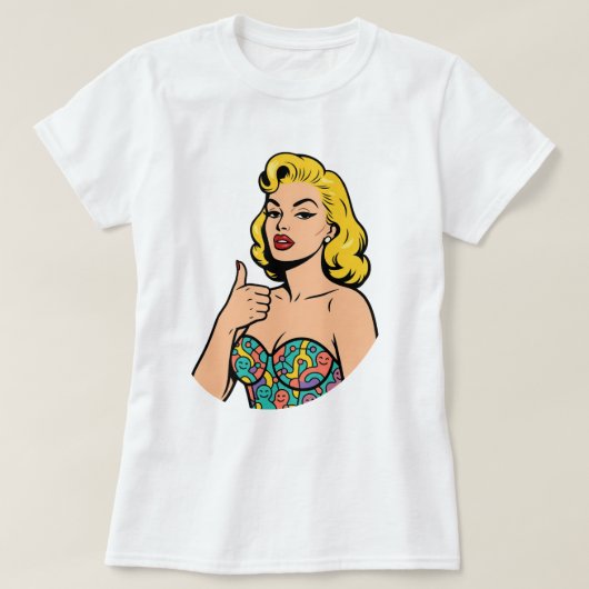 Neurodivergent Pop Art - Open Mind Marilyn Style Tシャツ (デザイン正面)