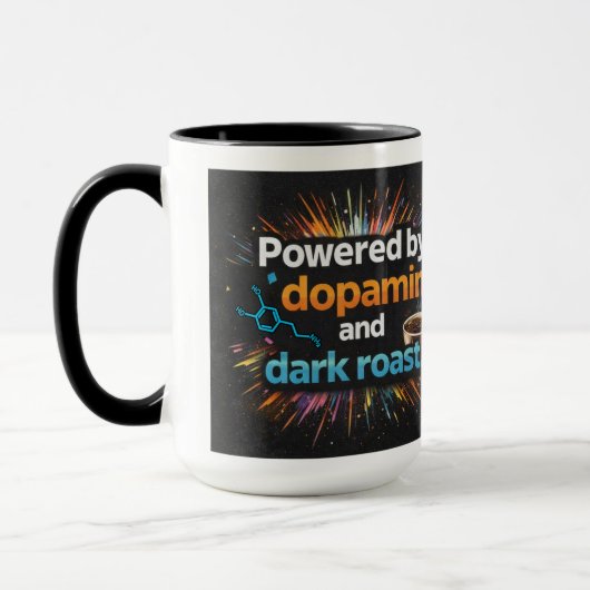  Neurodivergent Powered by Dopamine Coffee  マグカップ (左)
