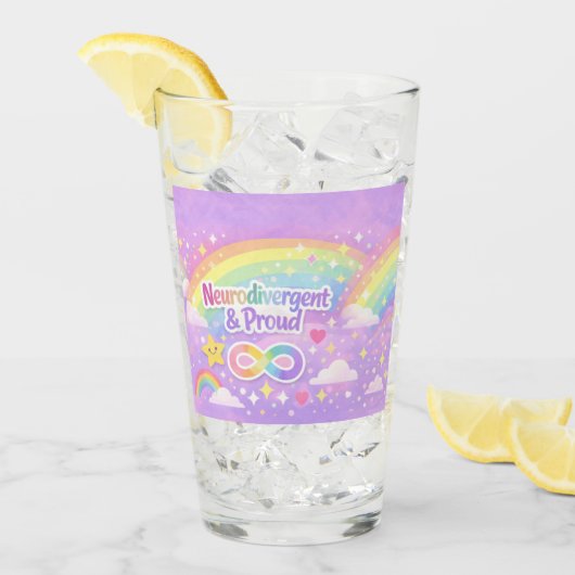Neurodivergent Pride Pastel Rainbow Tumbler タンブラーグラス (アイス正面)