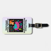 Neurodivergent Pride Wired Differently Neon Chaos ラゲッジタグ (正面横)