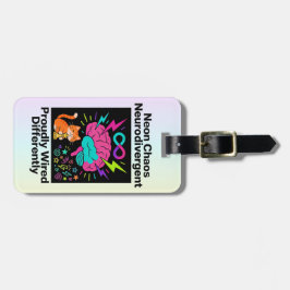Neurodivergent Pride Wired Differently Neon Chaos ラゲッジタグ