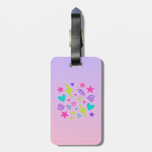 Neurodivergent Pride Wired Differently Neon Chaos ラゲッジタグ (裏面縦)