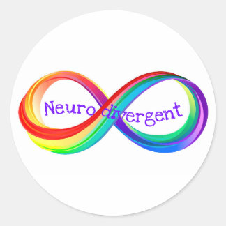 Neurodivergent Rainbow Infinity Symbol Button ラウンドシール