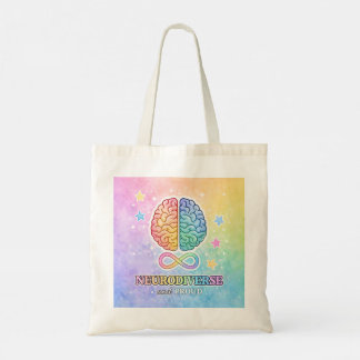 Neurodiverse and Proud Inspirational Quote Pastel トートバッグ
