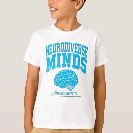 Neurodiverse Minds Brain Graphic Tシャツ (正面)