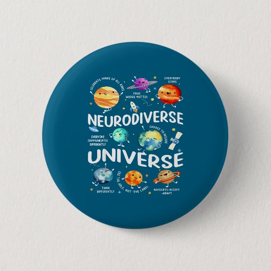 Neurodiverse Universe Iep Special Ed Paraprofessio 缶バッジ (正面)