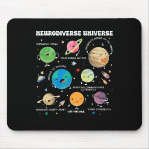 Neurodiverse Universe Planet Autism Awareness Supp マウスパッド