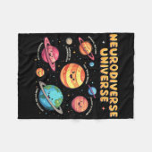 Neurodiverse Universe Special Education Autism Awa フリースブランケット (正面(横))