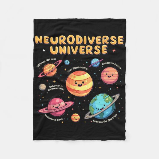 Neurodiverse Universe Special Education Autism Awa フリースブランケット (正面)