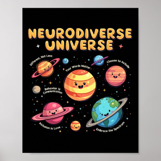 Neurodiverse Universe Special Education Autism Awa ポスター (正面)