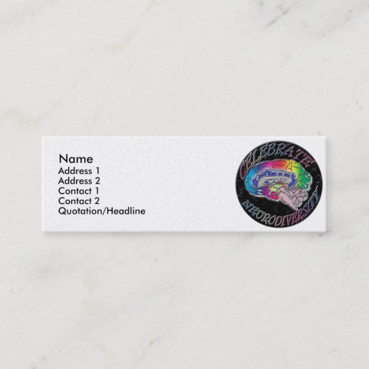 Neurodiversityのプロフィールカードを祝って下さい スキニー名刺 (正面)