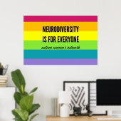 NeurodiversityはEveryone Poster (rainbow)向け ポスター (ホームオフィス)