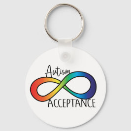 Neurodiversity Autism Acceptance Rainbow Button キーホルダー