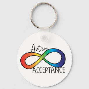 Neurodiversity Autism Acceptance Rainbow Button キーホルダー
