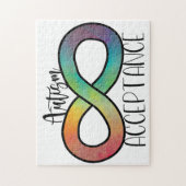 Neurodiversity Autism Acceptance Rainbow Button ジグソーパズル (縦)