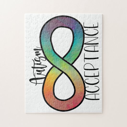 Neurodiversity Autism Acceptance Rainbow Button ジグソーパズル (縦)