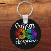 Neurodiversity Autism Acceptance Rainbow Keychain キーホルダー (裏面)
