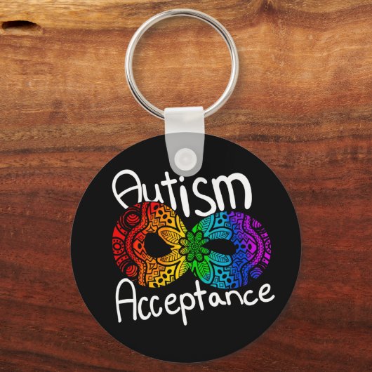 Neurodiversity Autism Acceptance Rainbow Keychain キーホルダー (裏面)