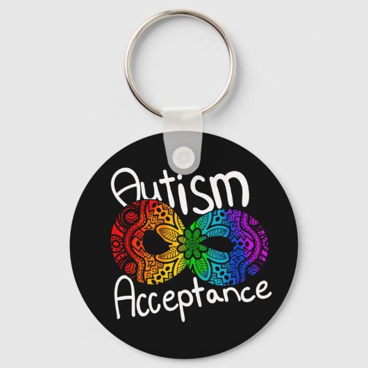 Neurodiversity Autism Acceptance Rainbow Keychain キーホルダー (裏面)