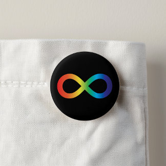 Neurodiversity Autism Awareness Acceptance Rainbow 缶バッジ