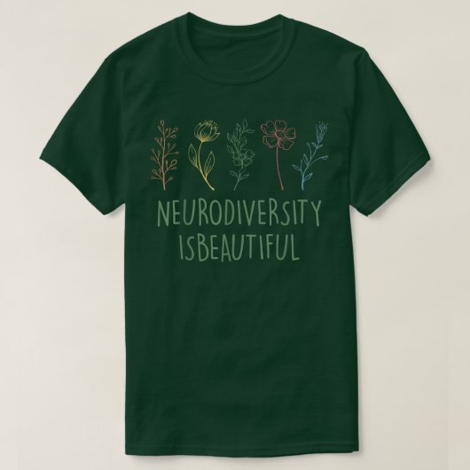 Neurodiversity Autism Awareness ADHD Flower Autist Tシャツ (デザイン正面)