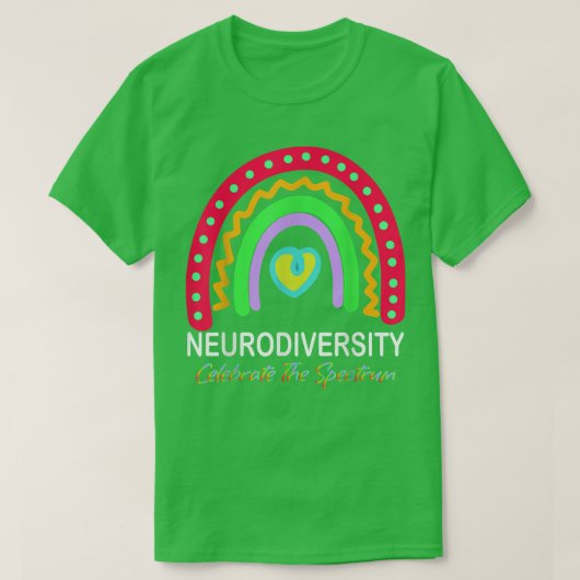 neurodiversity autism spectrum asd adhd rainbow bo tシャツ (デザイン正面)