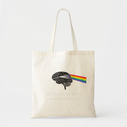 Neurodiversity Autism Spectrum ASD ADHD Rainbow Br トートバッグ (正面)