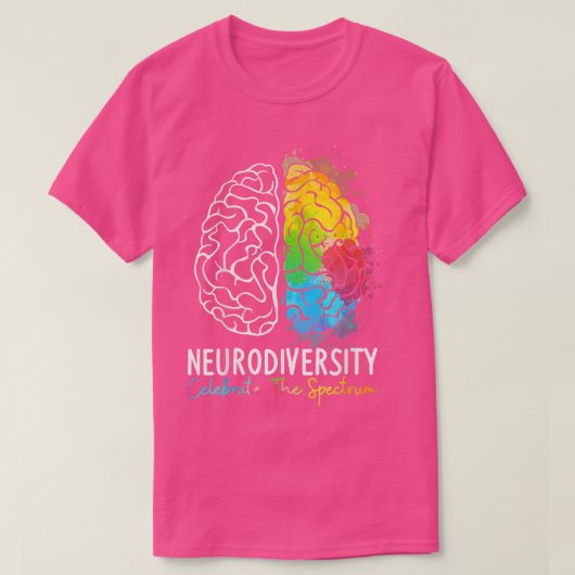 Neurodiversity - Autism Spectrum ASD ADHD Rainbow Tシャツ (デザイン正面)