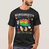 Neurodiversity Celebrate The Spectrum Brain Tシャツ (正面)